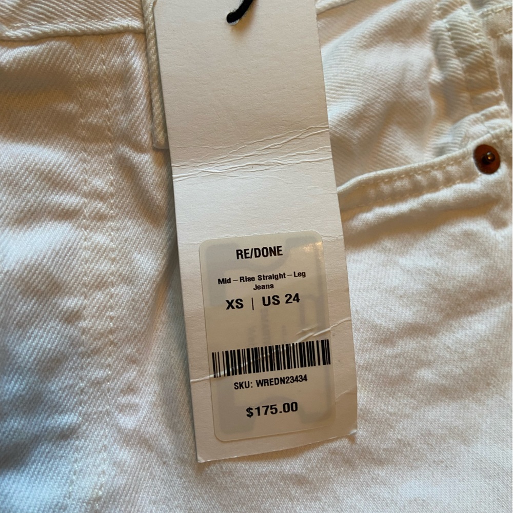 NWT RE/DONE 90s High Rise Loose Jean in White Size 24 - Picture 16 of 16